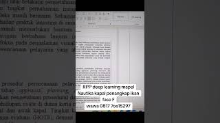 RPP deep learning mapel Nautika kapal penangkap ikan fase F #deeplearning #modulajar #nautikakapal