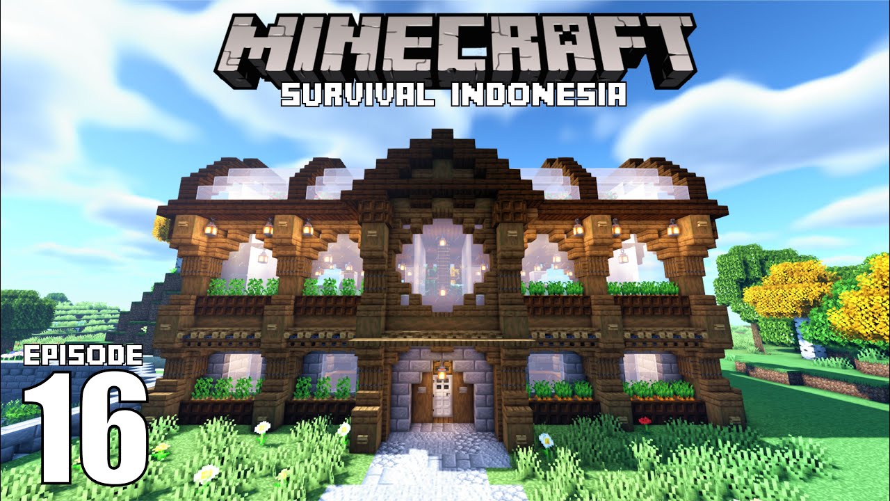 Kentang dan Wortel Farm Otomatis Berbentuk Rumah Kaca - Minecraft