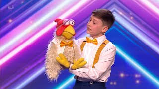 Britain's Got Talent 2022 13-Year Old Ventriloquist Jamie Leahey Audition Full Show w/ Comments 15E1
