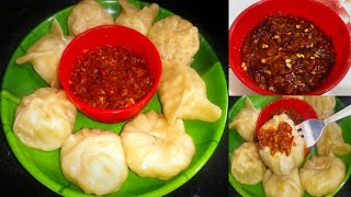 Homemade Schezwan Chutney With Momos | #momos #momo #schezwanchutney