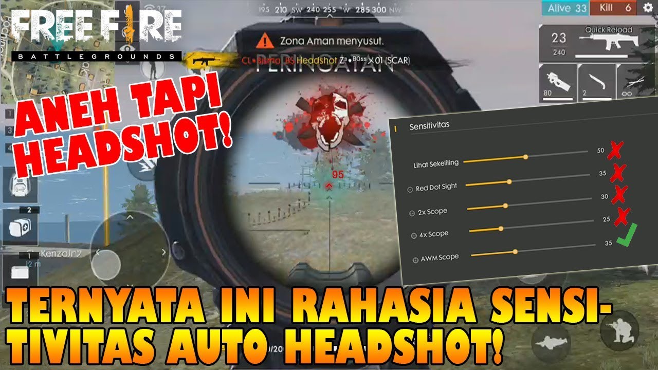 Obrak Abrik Sensitivitas Ternyata Ini Rahasia Sensitivitas Auto Headshot Free Fire