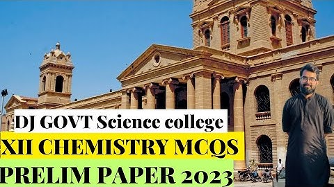 XII Chemistry MCQs l DJ Science govt College Prelim paper 2023