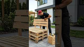 10 Pallets to $1000 Patio Set! 😱 The Ultimate DIY Transformation! #shorts #diy #reels