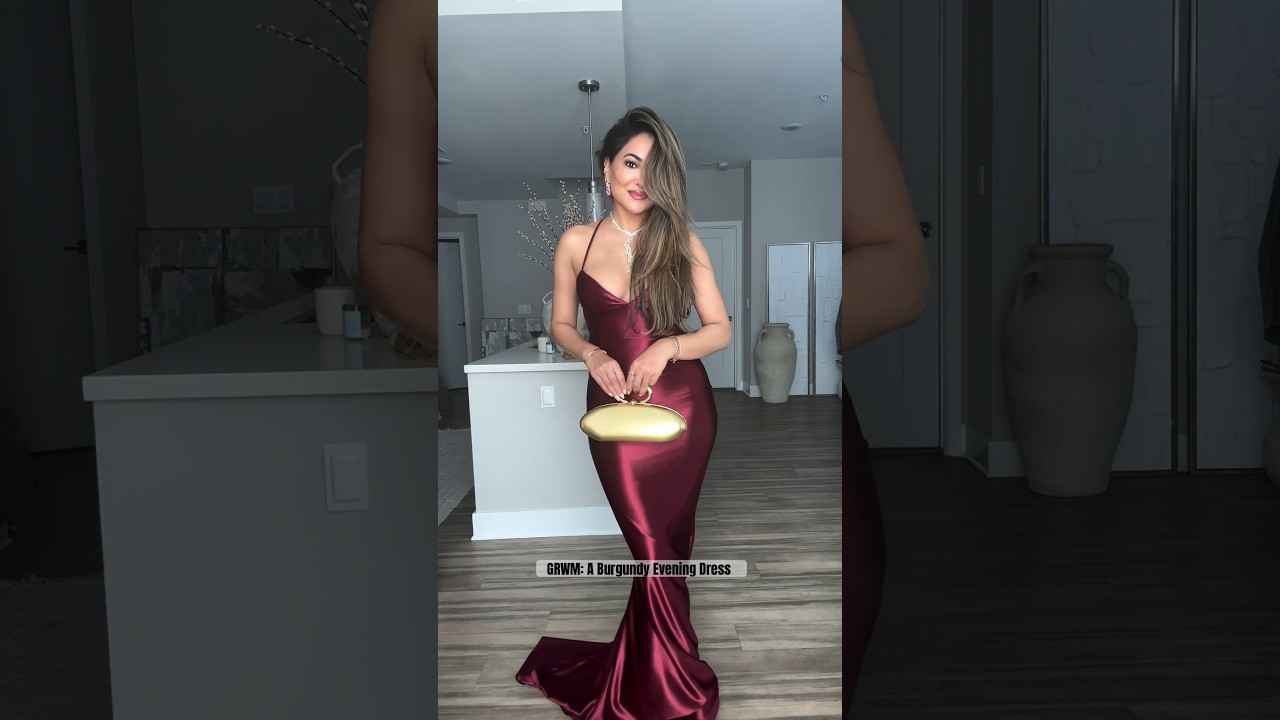 GRWM: A Burgundy Evening Dress 💫 
