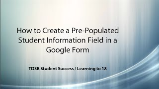 Pre-Populate a Field in a Google Form