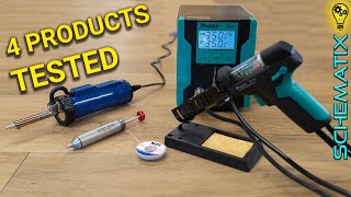 The easiest method for Desoldering components!  Solder Wick, Sucker &amp; Proskit SS-02 station Reviewed