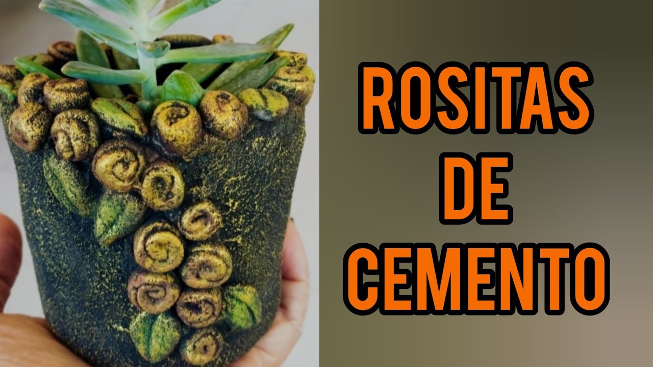 Cómo se hace una maceta reciclada y creativa con flores de cemento 