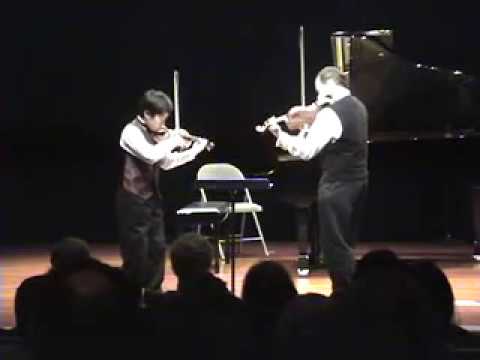 Mozart Tabletop Duet for 2 violins  with Andrew Lu  and Leonid Sushansky