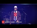 Lawrence collects his first award EVER at the #QAwards