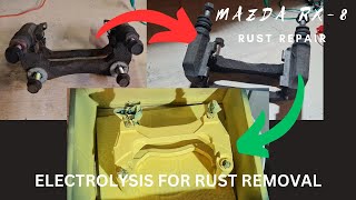 Restoring brake calipers - Using electrolysis for rust removal