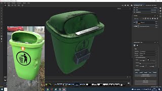 Modelling and texturing a street rubbish bin (3ds Max, Substance Painter)