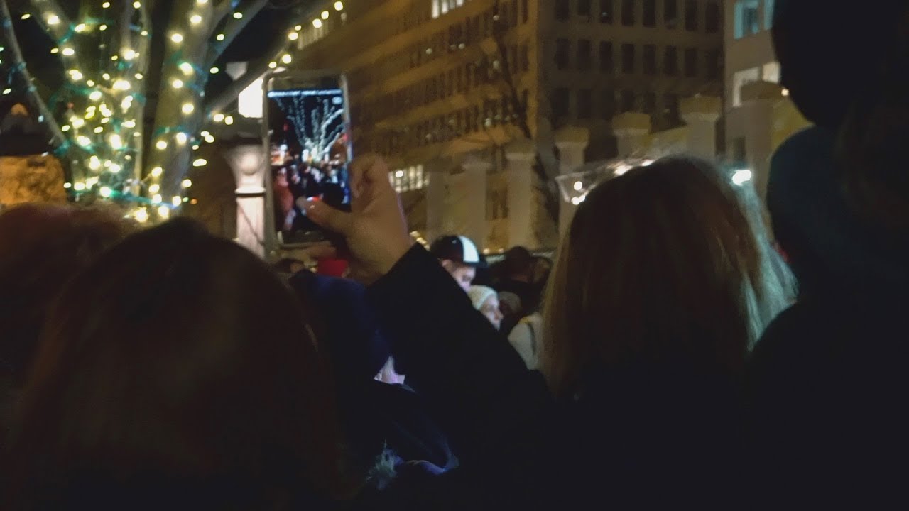 christmas tree lighting downtown portland oregon 2017 youtube