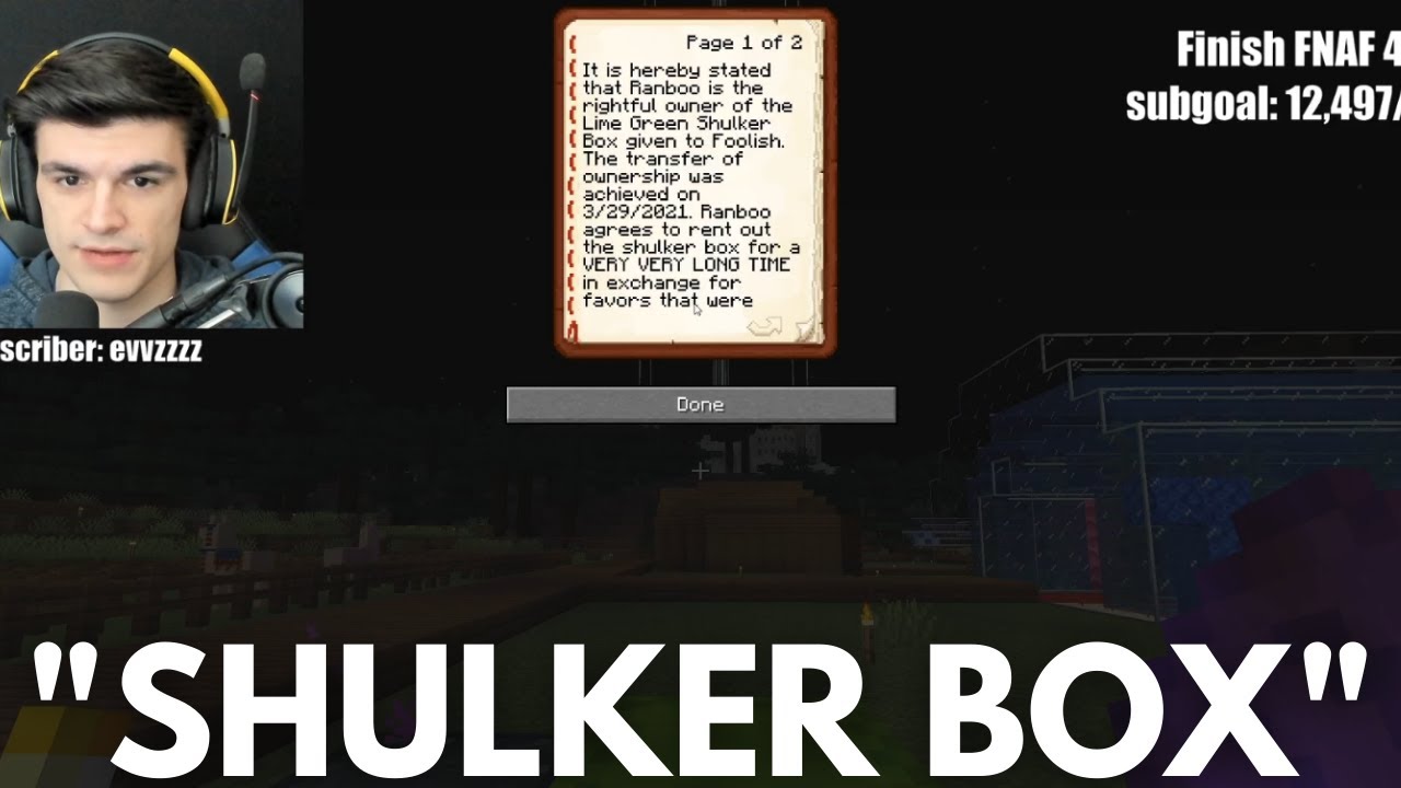FoolishG shows Ranboo's Agreement to the Shulker Box - Dream SMP