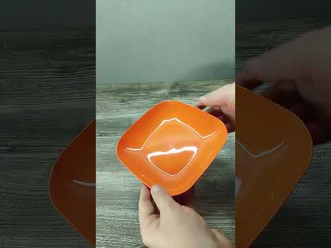Тарелка пластиковая квадратная малая (Полимербыт) 185*185*25 мм, видео 1