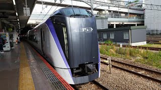 E353系 S102編成 特急かいじ35号甲府行が立川駅6番線を発車するシーン