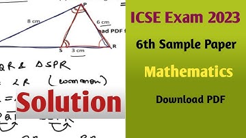 6th sample paper solution | download PDF | icse Exam 2023 | class 10 maths  | board exam icse 2023 |