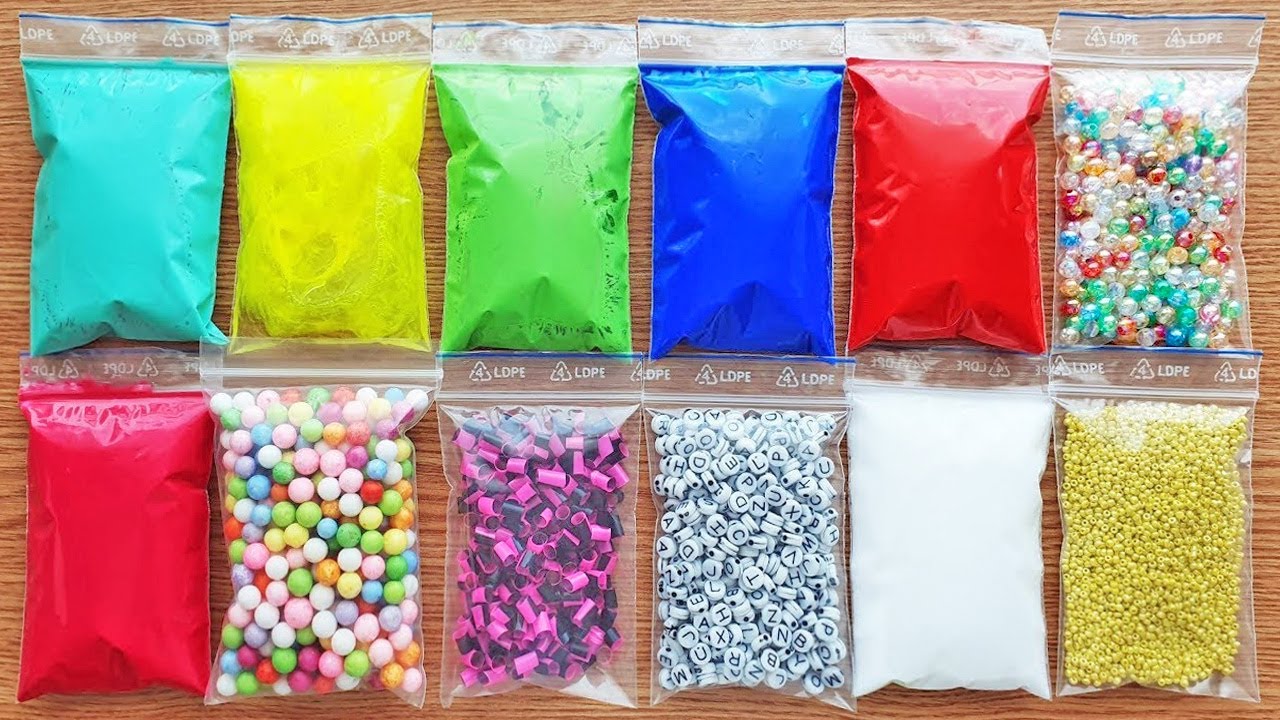 Making Crunchy Slime with Bags - Satisfying Slime Videos