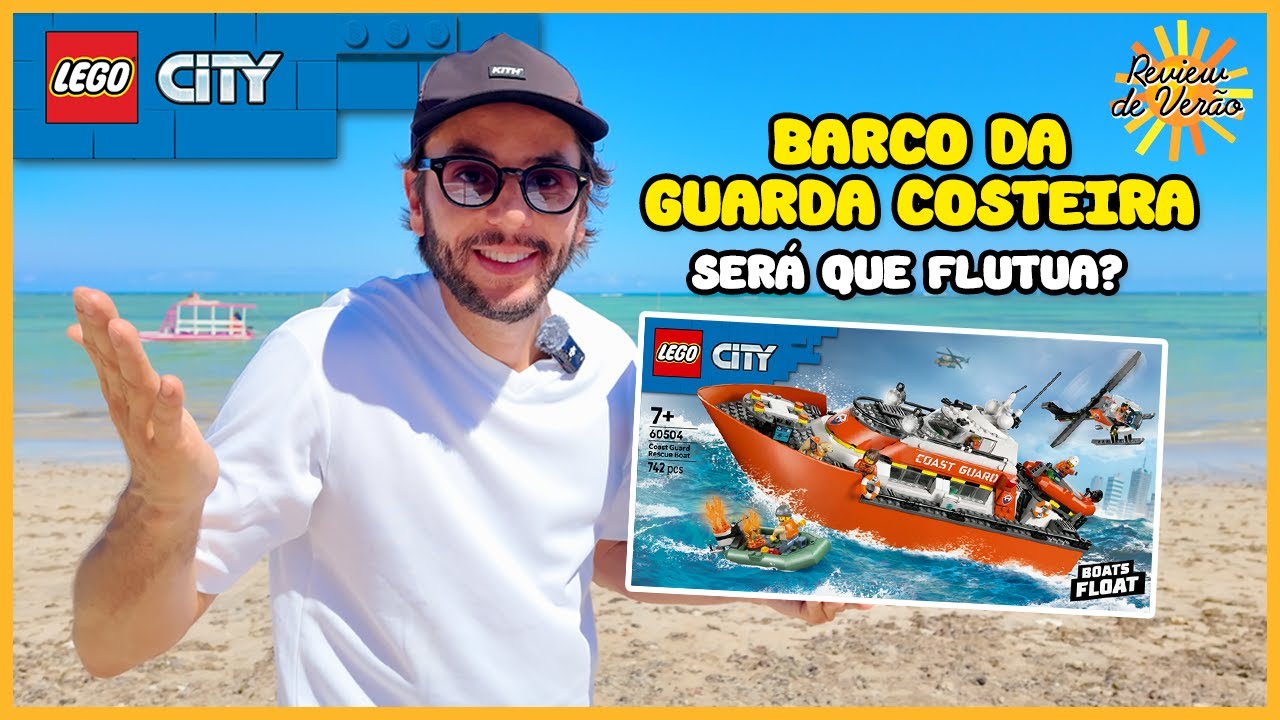 Testei o Barco LEGO City Coast Guard 60504 na praia
