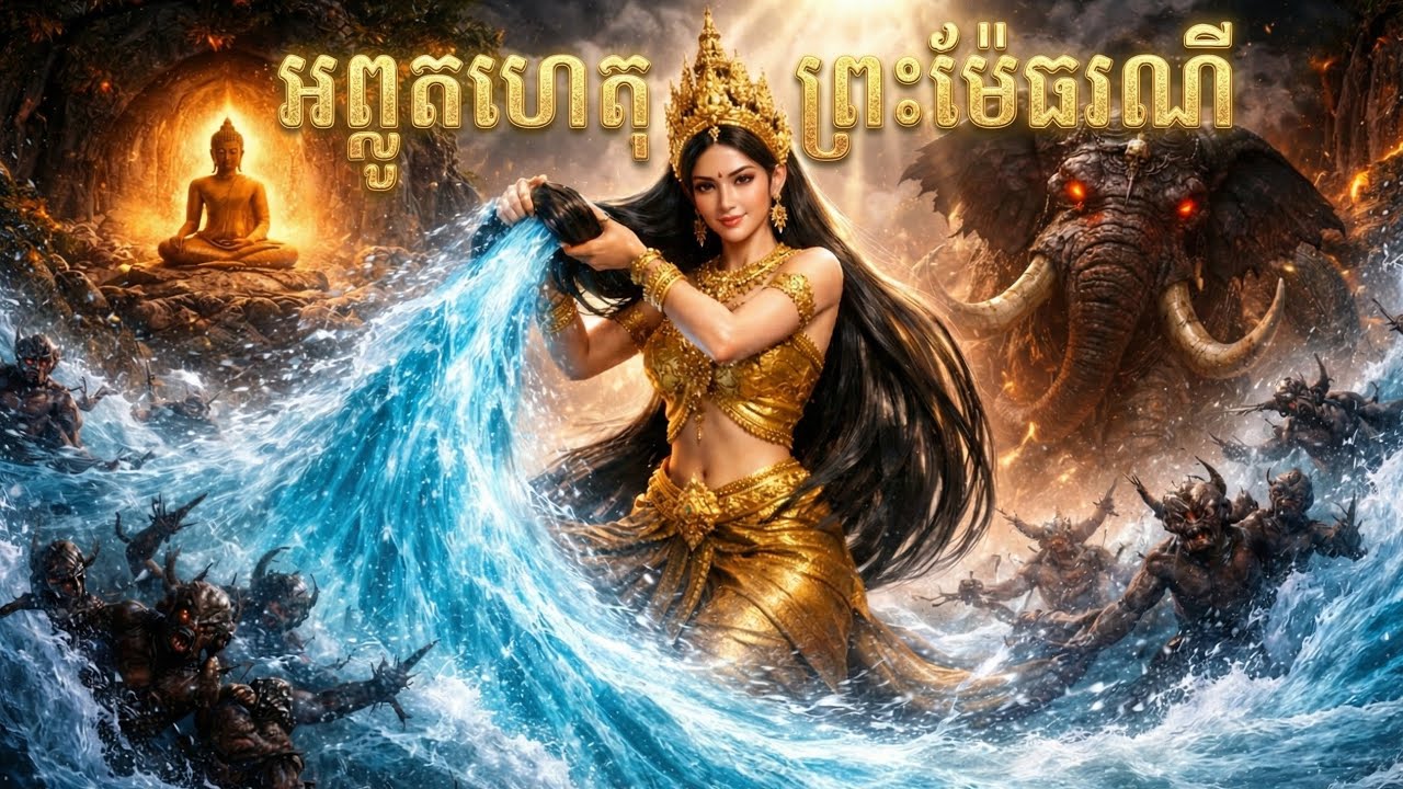 ងពុទ្ធប្រវត្តិ៖ ព្រះពុទ្ធផ្ចាញ់មារ និង បារមីព្រះម៉ែធរណី 🙏🌊 | គំនូរជីវចល 3D