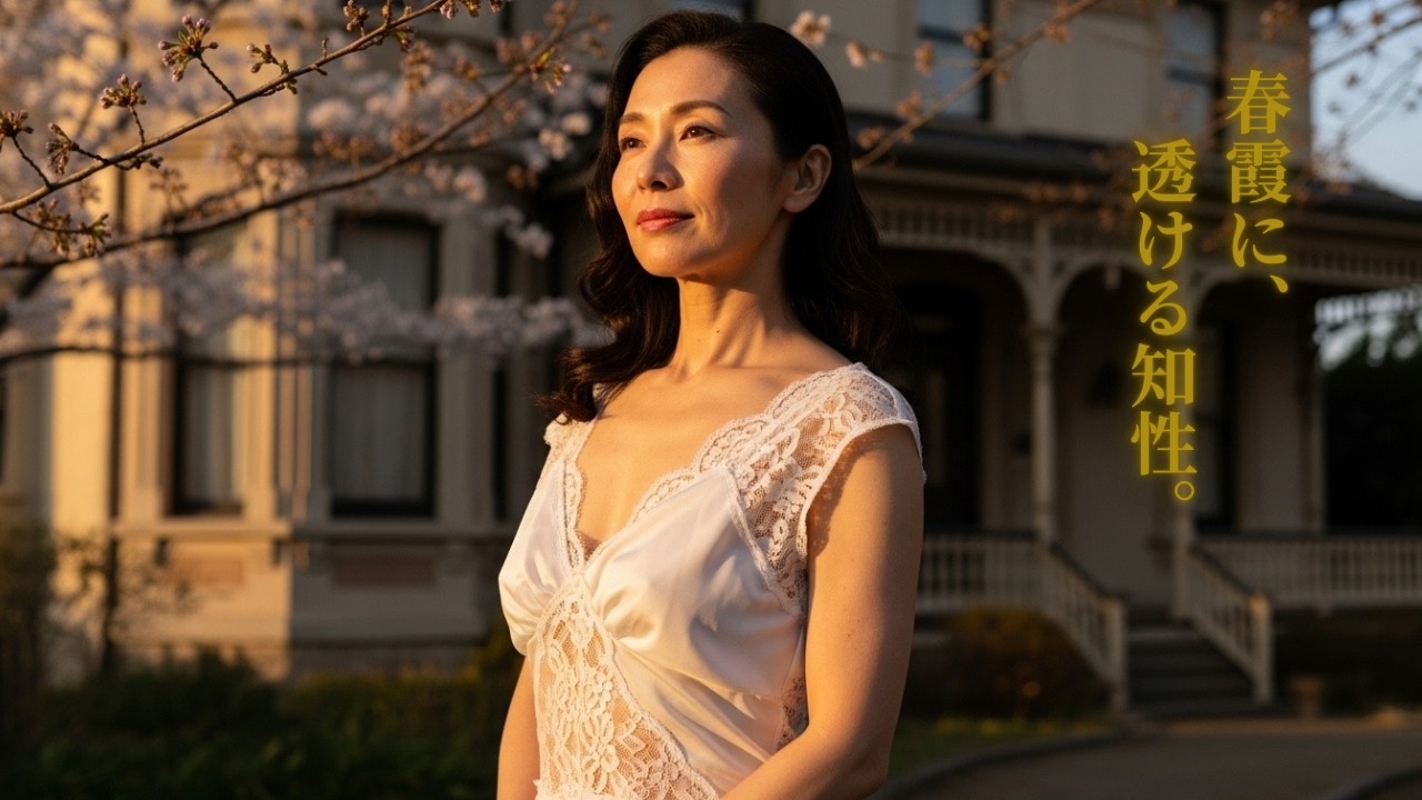 【静謐の美学】絹が語る、光の透過。50代の品格と春霞の所作