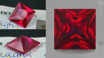 Ruby Genuine Loose Gemstone Square Princess Cut Ruby Raspberry Red Color Lab-Grown Red Corundum