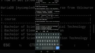 Selecting Records in Database using MariaDB in Termux App