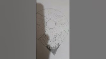 Mountain Landscape Drawing//Mountain Beautiful Scenery Drawing #mountains #artshorts #shorts