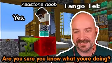 Bdubs showing Tango the Redstoner a redstone trick.