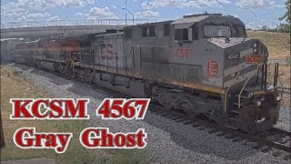 KCS Train with KCSM 4567 Gray Ghost Leading.