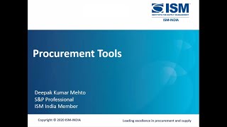Webinar on Procurement Tools