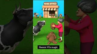 A Doll and Scary Teacher feed a cow with coffee beans#Funny #Comedy#Shorts #Scary Teacher3D