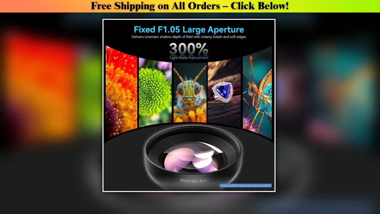 APEXEL 100mm Ultra Macro Lens HD Micro Phone Camera Lenses No Distortion for iPhone Samsung phones