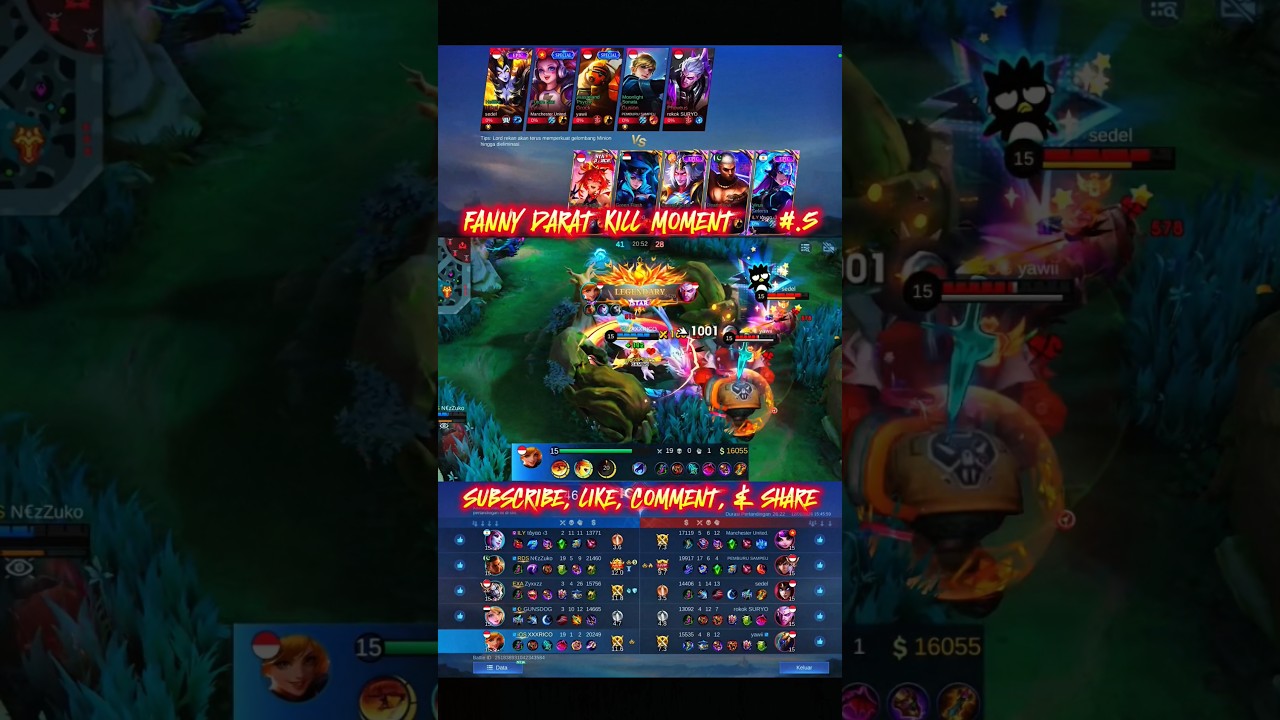 Fanny Darat Kill 19 Modal Ulty🔥 Gameplay MLBB Part.5