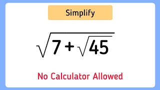 Nice Square Root Simplification Question | Maths Olympiad | No Calculator 🛑 Profile