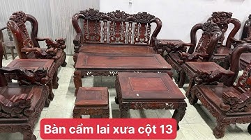 Báo giá bộ bàn cẩm lai xưa cột 13, bàn gỗ trắc, tủ thờ, tranh, đèn châu âu, lư đồng, đồ xưa Mekong