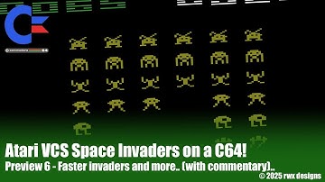 Atari VCS Space Invaders on a C64! - Preview 6