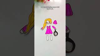 Tutorial Rapunzel hanging paper doll 💜✨#craft #diy #fy #tutorial #trend #paperdoll