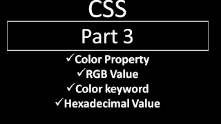 CSS Tutorial part 3 color property Css Basics Part 3 Colors In Css Css Coding Programming Html