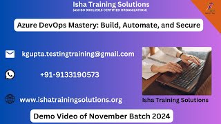 Azure DevOps Mastery Demo on 28th Nov 2024. Pls call or whatsapp us on +91-9133190573 to enroll.