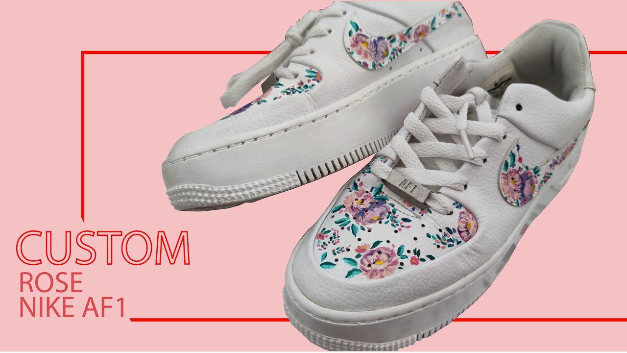 Custom Nike Af1 Rose - YouTube