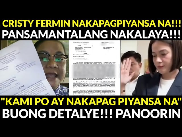 Cristy Fermin NAKALAYA NA matapos MAG PIYANSA sa Warrant of Arrest  CYBERLIBEL ni Bea Alonzo