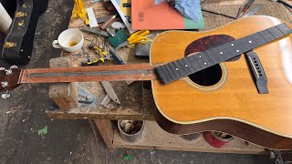 Dual action trussrod conversion in a vintage Brazilian Rosewood Martin D-28 guitar (sacrilege!!)