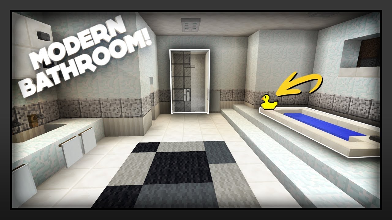  Minecraft  How To Make A Modern Bathroom  YouTube