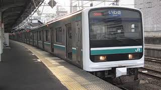 常磐線　E501系K704編成　569M　普通 いわき 行　水戸駅発車　2019.04.18