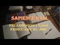 Sunday School Fellowship Class February 21, 2021