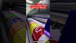 Proses cetak banner, 1024i KM. Salah satu mesin dengan kecepatan tertinggi didunia #digitalprinting