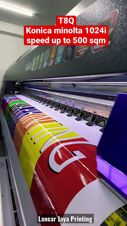 Proses cetak banner, 1024i KM. Salah satu mesin dengan kecepatan tertinggi didunia #digitalprinting