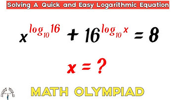 Math Olympiad.Solving a Logarithmic Equation  Quick and Easy Method. @mathwala2145