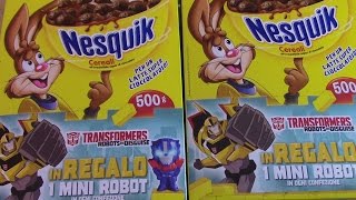 Transformers Robot in Disguise toys surprise in Nesquik Cereals | Sorpresa Cereali