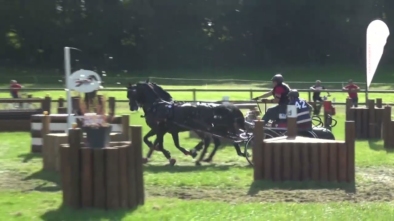 Anna SANDMANN (GER) FEI CH-M-AH2, Le Pin au Haras (France), marathon, obstacle Nr. 3, 30.09.2023